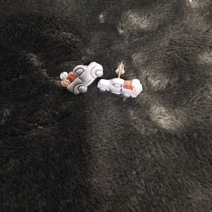 Gray and Brown Car-Shaped Earrings